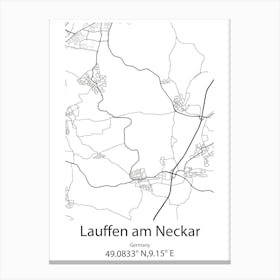 Lauffen Am Neckar,Germany Minimalist Map Canvas Print