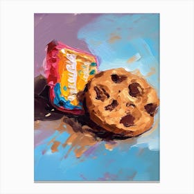 Chocolate Chip Cookie Oil Painting 2 Canvas Print