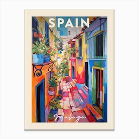 Malaga Spain 4 Fauvist Painting  Travel Poster Canvas Print