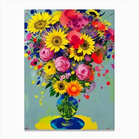 Sunflowers In A Vase Canvas Print