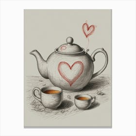 Teapot And Cup Canvas Print