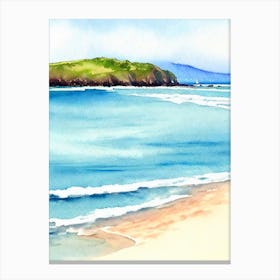 Moffat Beach, Australia Watercolour Canvas Print