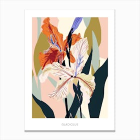 Colourful Flower Illustration Poster Gladiolus 1 Canvas Print