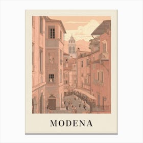 Modena Vintage Pink Italy Poster Canvas Print