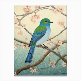 Ohara Koson Inspired Bird Painting Bluebird 3 Canvas Print