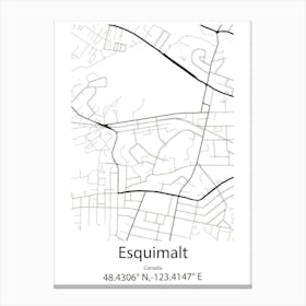 Esquimalt,Canada Minimalist Map Canvas Print