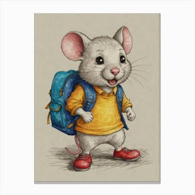 School Mouse 3 Canvas Print