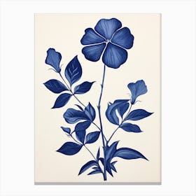 Blue Botanical Periwinkle Canvas Print