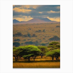 Maasai Mara National Park 2 Kenya Vintage Poster Canvas Print