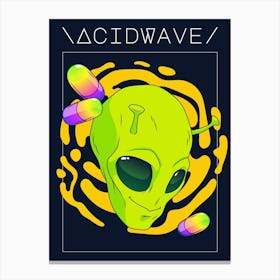 Acid Wave Alien Wall Art Canvas Print