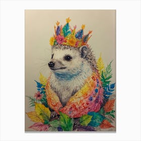 Hedgehog In A Crown Canvas Print