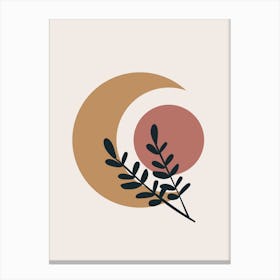 Moon And Leaf Canvas Print