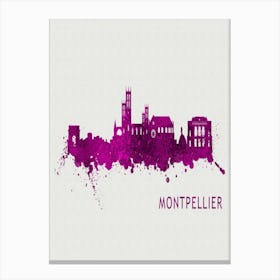 Montpellier France City Purple Canvas Print