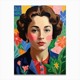 Woman With Flowers 3 Canvas Print