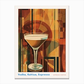 Art Deco Espresso Martini Poster Canvas Print