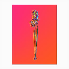 Neon Turquoise Ixia Botanical in Hot Pink and Electric Blue n.0161 Canvas Print