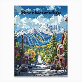 Breckenridge Colorado Rocky Mountains Digital Travel Art Canvas Print