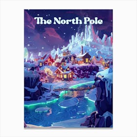 The North Pole Winter Wonderland Travel Illustration Stampe su tela