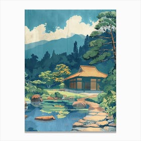 Beppu Japan 1 Retro Illustration Canvas Print