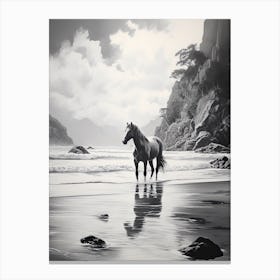 A Horse Oil Painting In El Nido Beaches, Philippines, Portrait 1 Canvas Print