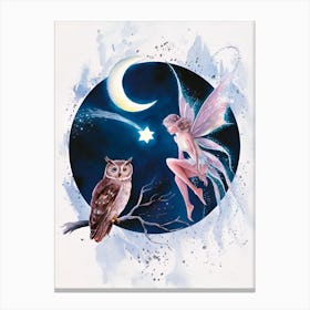 Fairy And Owl Canvas Print