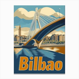 Aihrgdesign A Retro Travel Poster For Bilbao Featuring The Ma A59b006b 3c7b 4760 9844 185f47739268 0 Canvas Print