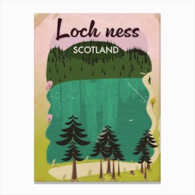 Loch Ness Scotland vintage style travel Canvas Print