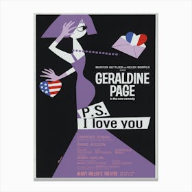 Ps I Love You Theatre Poster 1964 Canvas Print