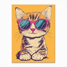 Cute Cat In Sunglasses 7 Canvas Print