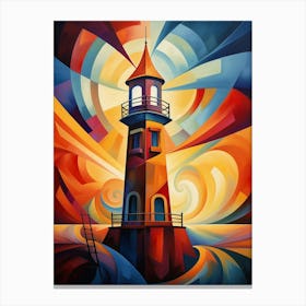 Vibrant Abstract Light House 3 Canvas Print