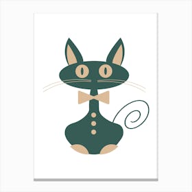 Purrfectly Dressed: Cat with a Bow Tie Leinwandbild