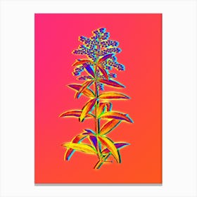 Neon Lemon Verbena Branch Botanical in Hot Pink and Electric Blue n.0574 Canvas Print