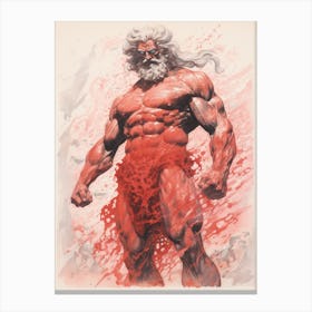  A Drawing Of Poseidon In The Style Of Neoclassical 7 Canvas Print