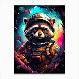 Raccoon In Space Canvas Print