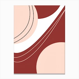 Abstract Red And White Painting Canvas Print