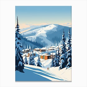 Sun Peaks Resort   British Columbia, Canada, Ski Resort Illustration 3 Simple Style Canvas Print