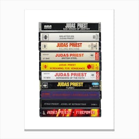 Judas Priest Albums - Cassette Print Music Poster Canvas Print