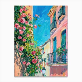 Balcony Painting In Malaga 1 Canvas Print