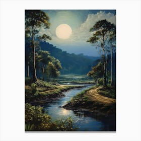 Full Moon In The Jungle Canvas Print