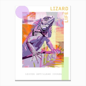 Lesser Antillean Iguana Abstract Modern Illustration 3 Poster Canvas Print