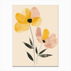 Hanoi Flower Market Boho Minimalist Style Canvas Print