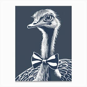Ostrich With Bow Tie Canvas Print