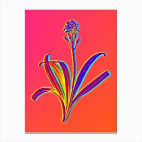 Neon Spanish Bluebell Botanical in Hot Pink and Electric Blue n.0073 Canvas Print