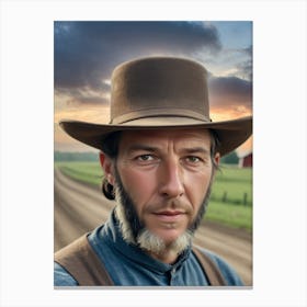 Man In Cowboy Hat Canvas Print