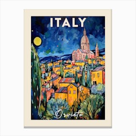 Orvieto Italy 3 Fauvist Painting Travel Poster Canvas Print