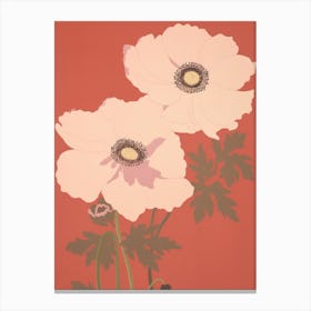 Anemones Flower Big Bold Illustration 1 Canvas Print