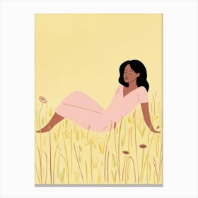 Woman In The Field Canvas Print