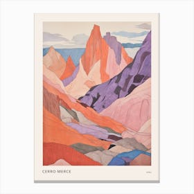 Cerro Merce Peru 3 Colourful Mountain Illustration Poster Canvas Print