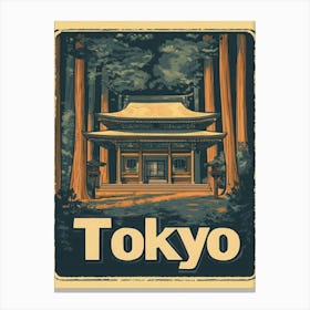 Aihrgdesign A Retro Travel Poster For Tokyo 1 Canvas Print