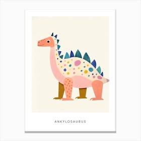 Nursery Dinosaur Art Ankylosaurus 2 Poster Canvas Print